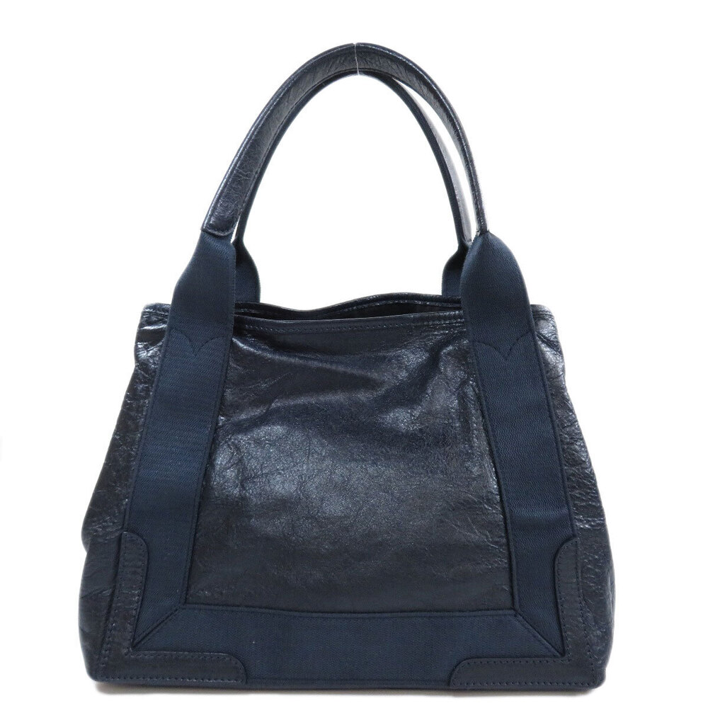 Balenciaga Leather Handbag Navy Blue Cabas Blue